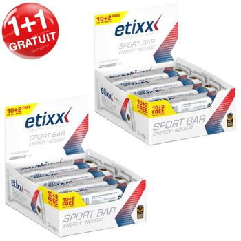 Etixx Energy Sport Bar Nougat 1+1 GRATUIT 24x40 g