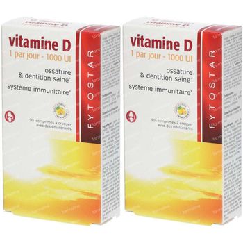 Fytostar Vitamine D 1000 IE 1+1 GRATIS 2x90 kauwtabletten
