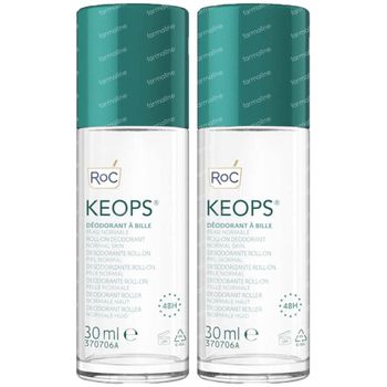 RoC Keops Déodorant à Bille Prix Réduit 2x30 ml rouleau